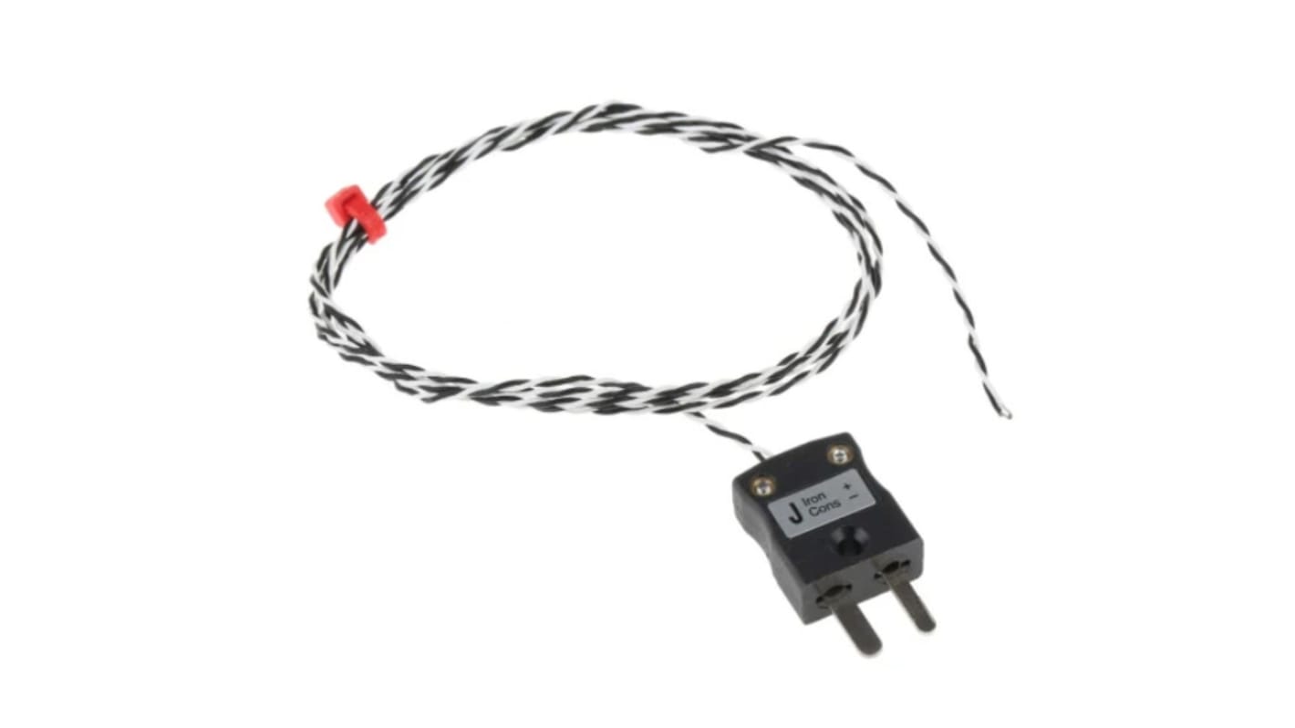 Thermocouple RS PRO type J Ø 1/0.2mm, L 1m, +250°C max à Fiche mâle miniature