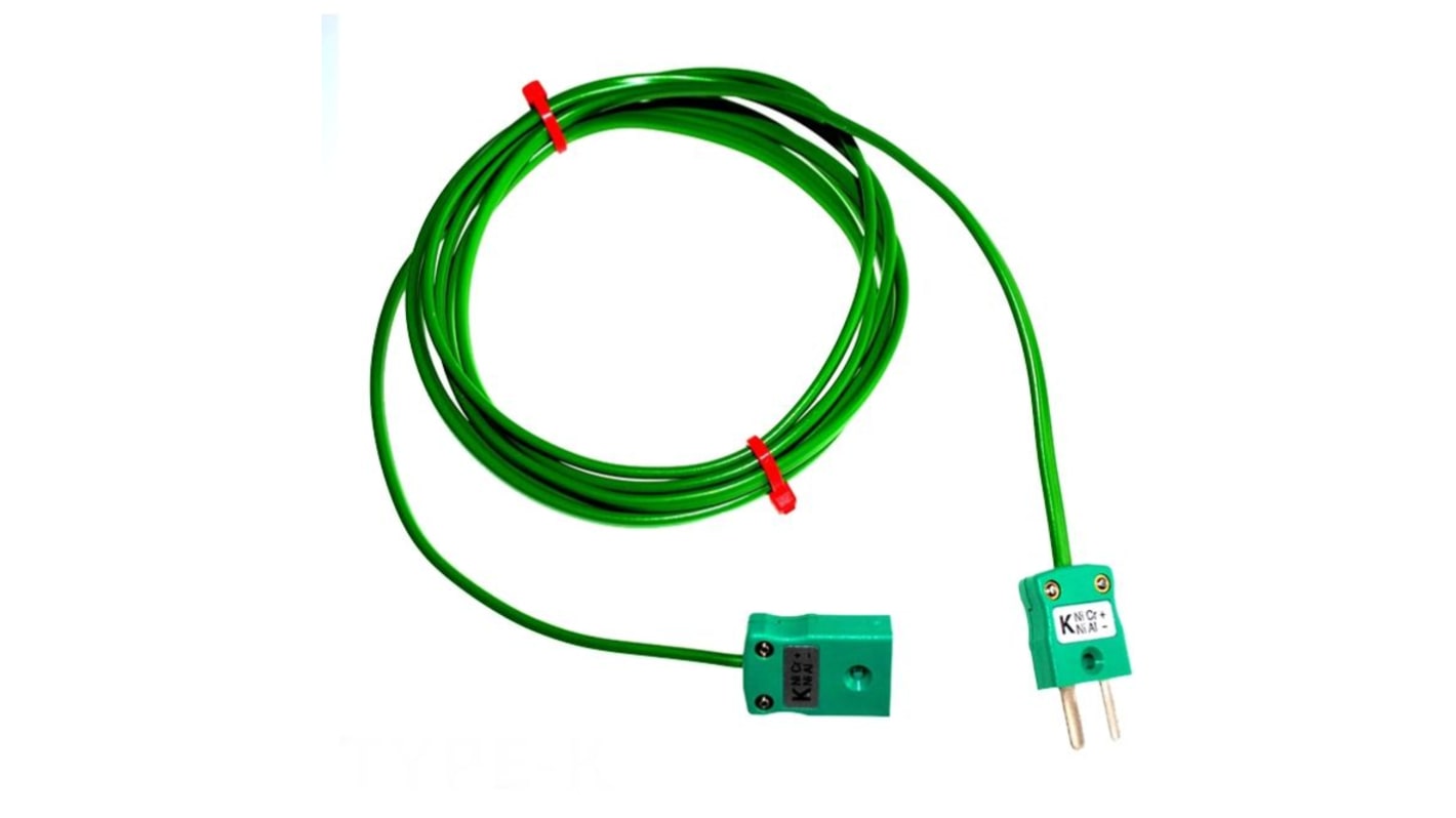 RS PRO Type K Thermocouple & Extension Wire, 10m, PVC Insulation, +105°C Max, 7/0.2mm