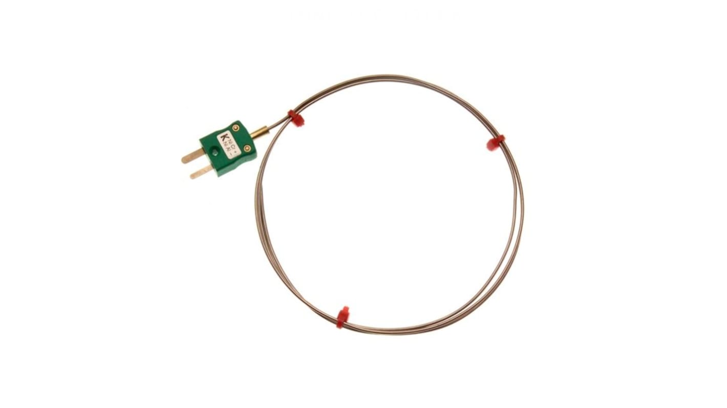 Thermocouple à isolation minérale RS PRO type K Ø 3mm, L 250mm, +1100°C max à Fiche mâle miniature