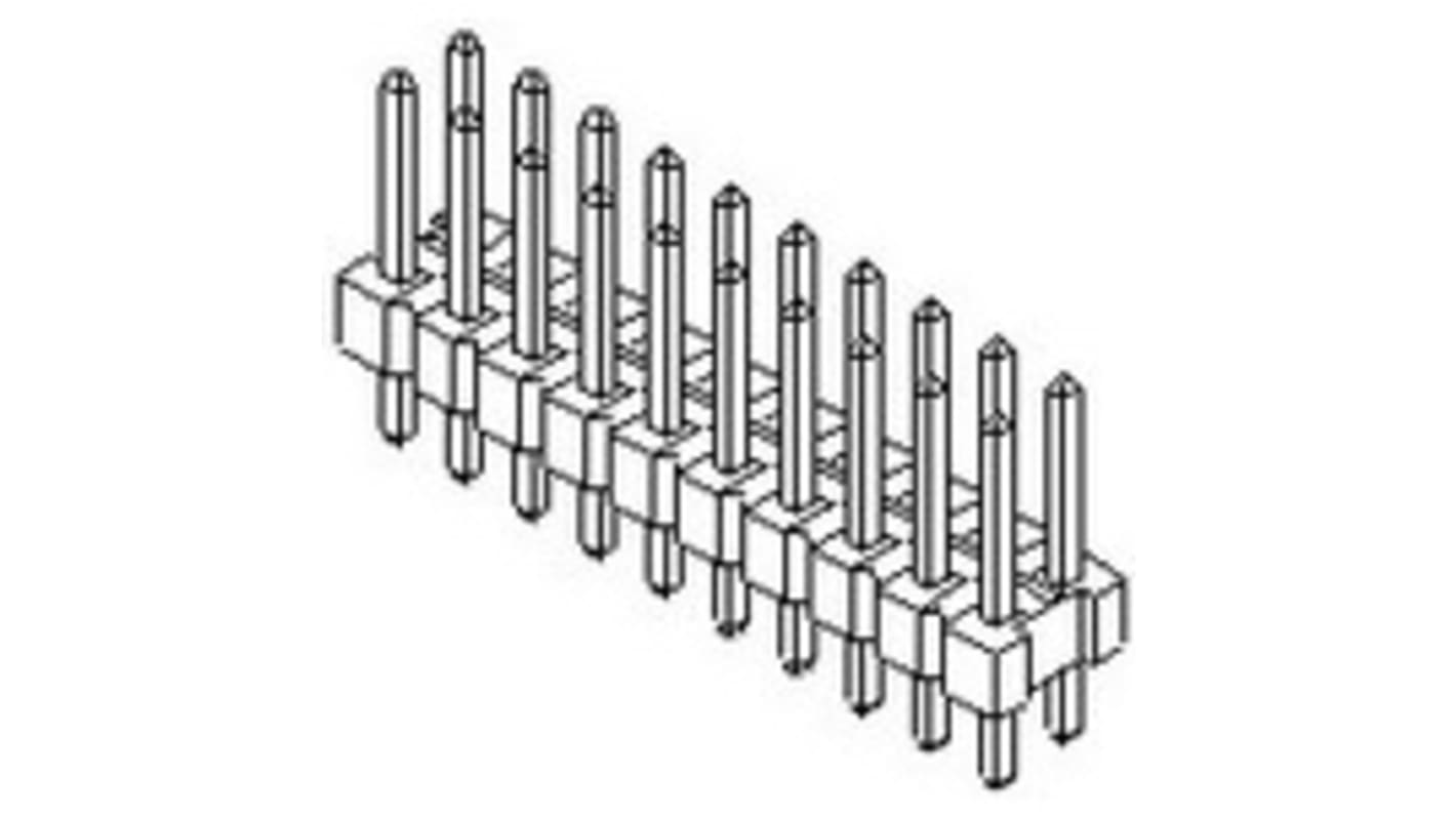 Molex 70280 Leiterplatten-Stiftleiste, 10-polig / 2-reihig, Raster 2.54mm