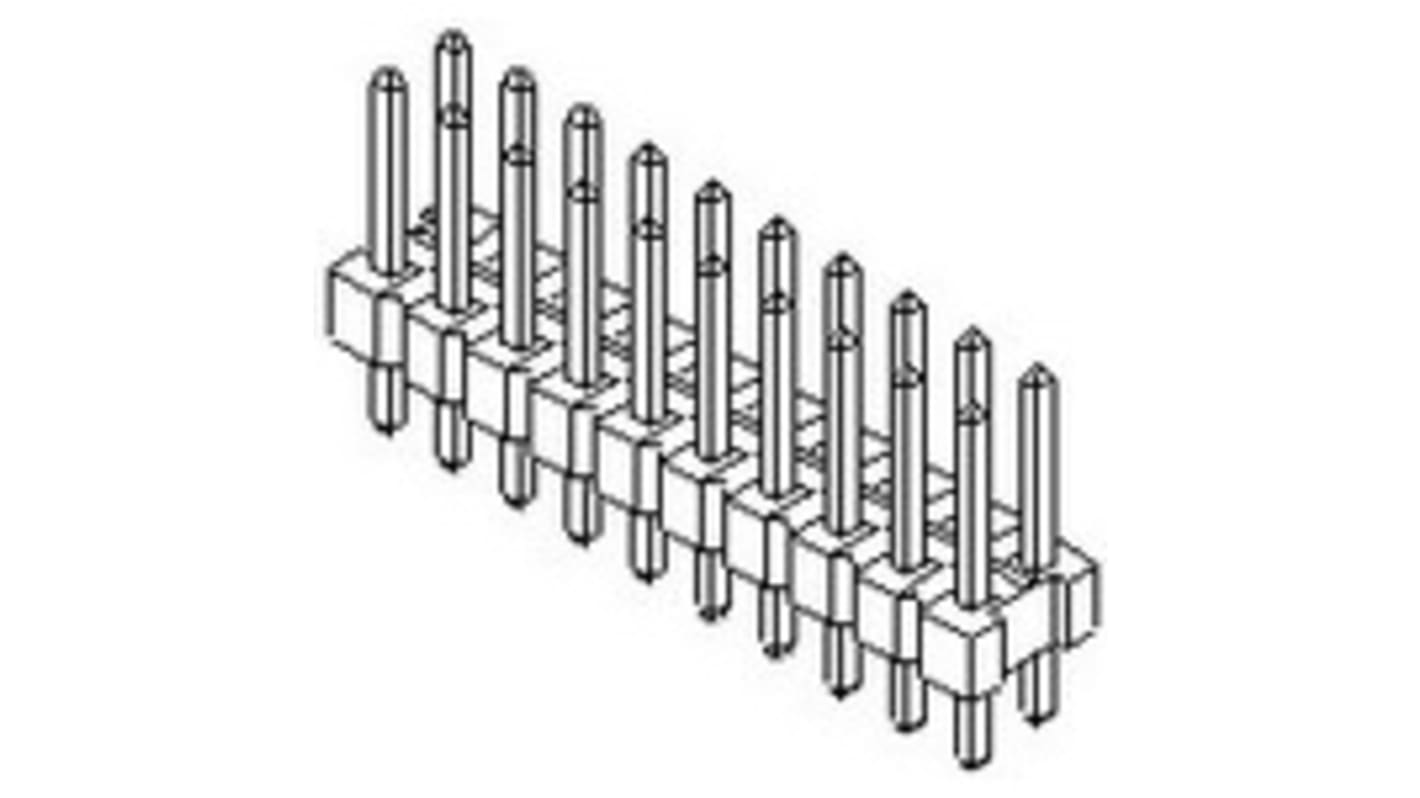 File di contatti PCB Molex, 10 vie, 2 file, passo 2.54mm