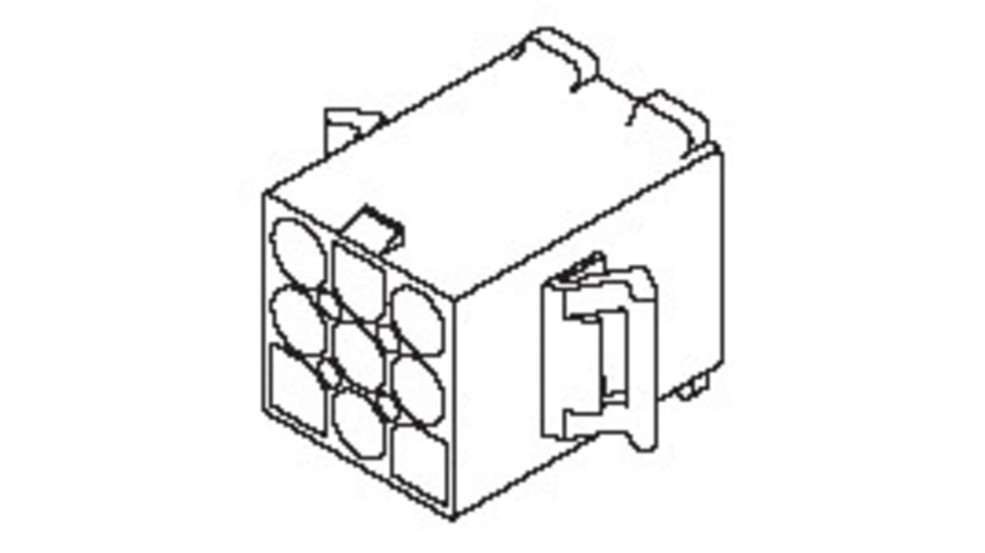 Boîtier de connecteur à sertir Connecteur mâle, 12 contacts sur 3 rangs, pas 6.7mm