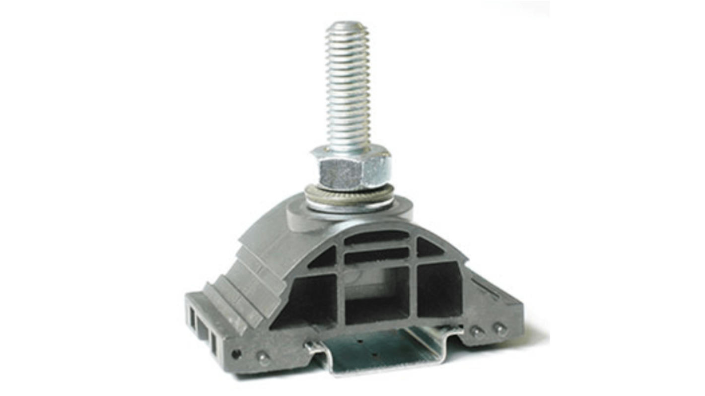 RS PRO Grey DIN Rail Terminal Block, 150mm², 1-Level, Bolt Termination