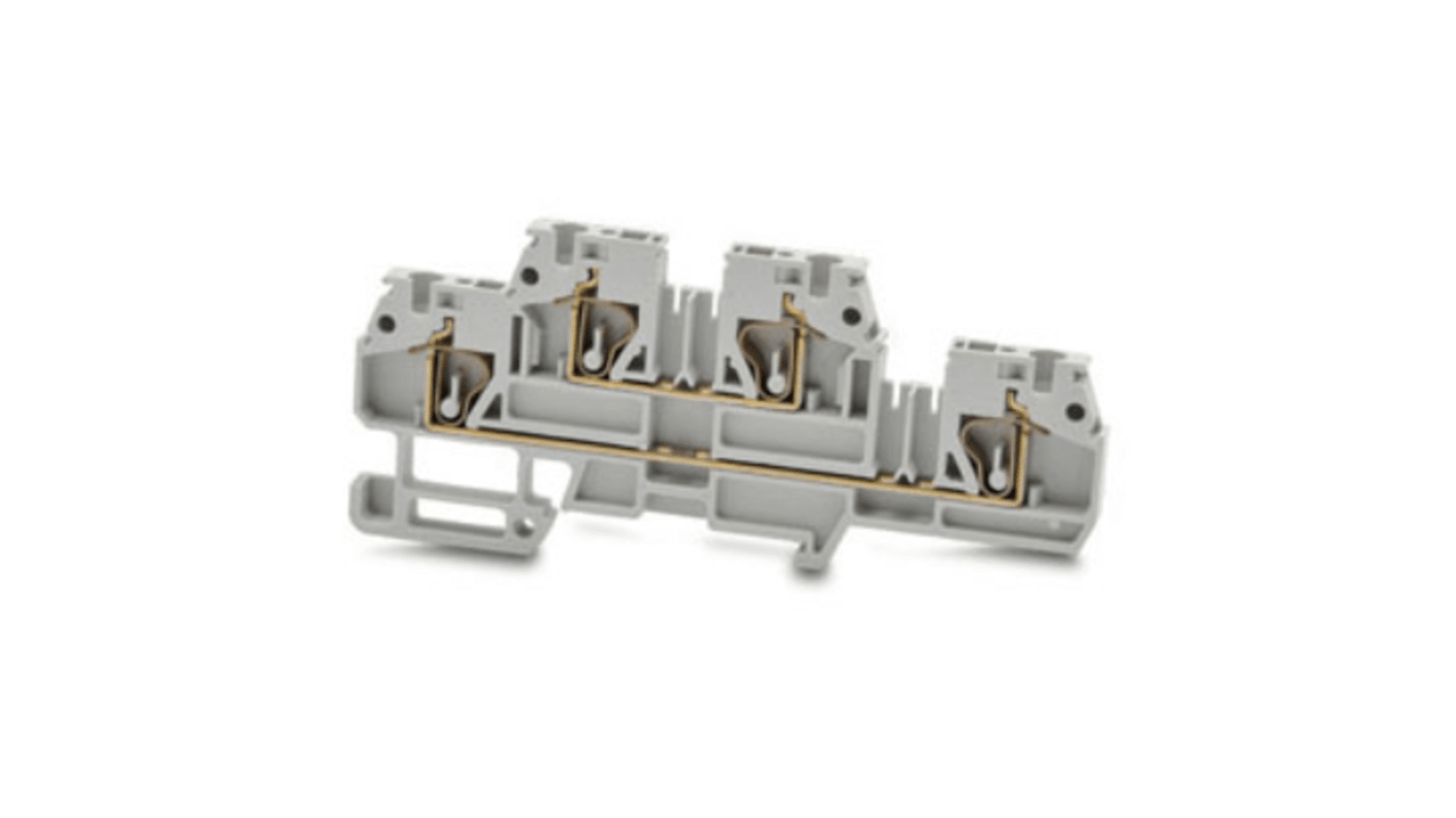 RS PRO Grey Feed Through Terminal Block, 2.5mm², 2-Level, Cage Clamp Termination