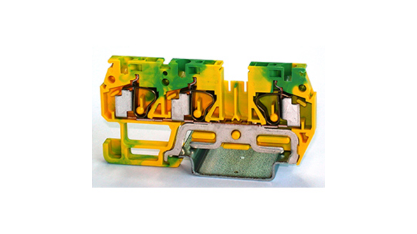 RS PRO 1Way DIN Rail Earth Terminal Block, 4mm², 24 → 12 AWG Wire