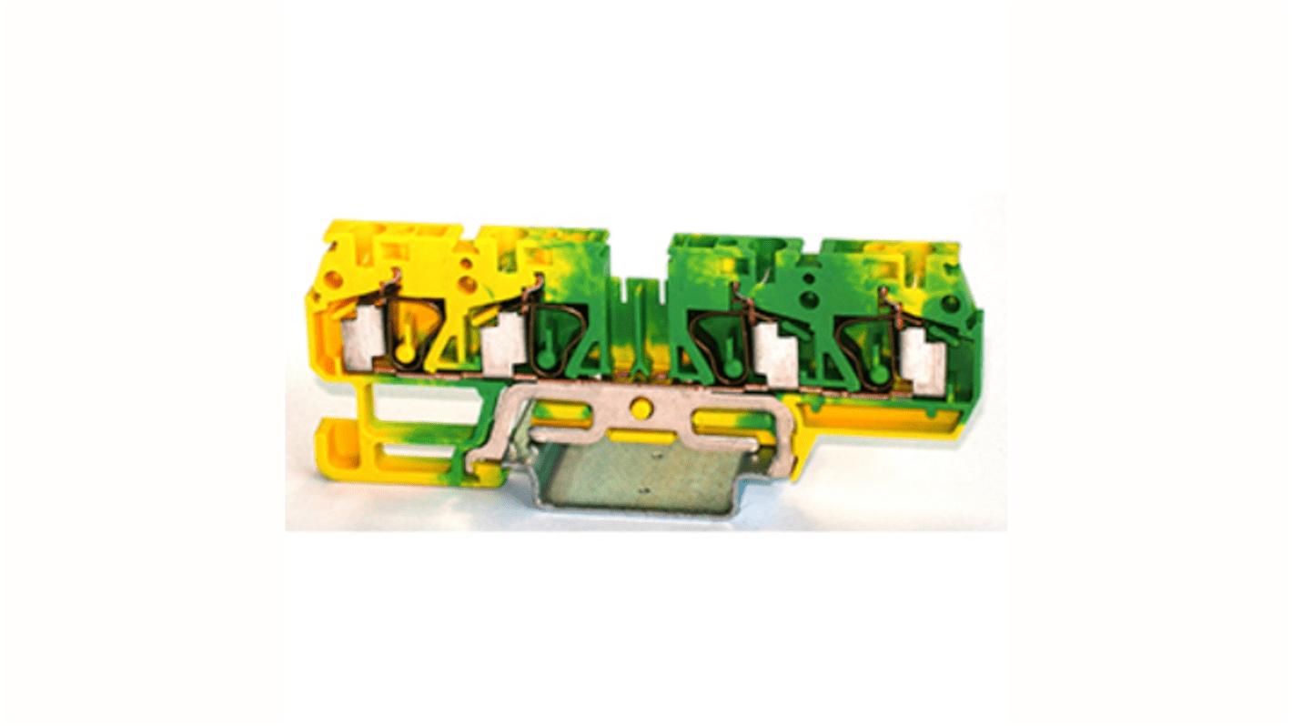 RS PRO 1Way DIN Rail Earth Terminal Block, 4mm², 24 → 12 AWG Wire