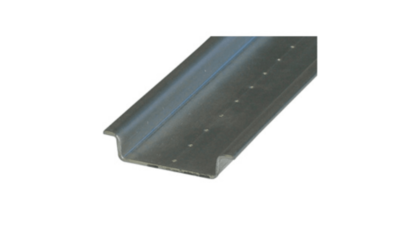 Carril DIN Carril DIN de Acero Chapado en Zinc RS PRO, dim. 2000mm x 35mm x 8mm, Borne