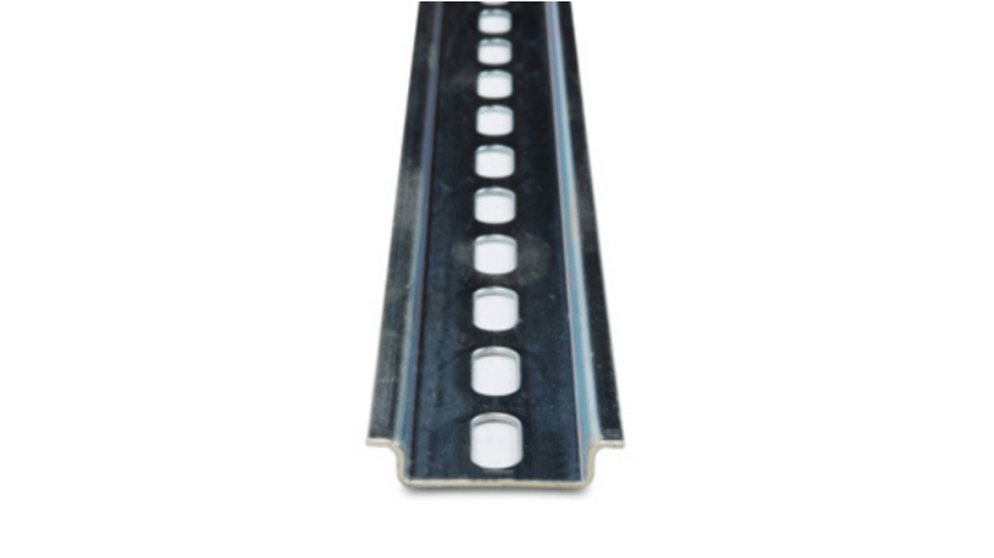 RS PRO Zinc Plated Steel Slotted DIN Rail, Terminal Block Compatible ...