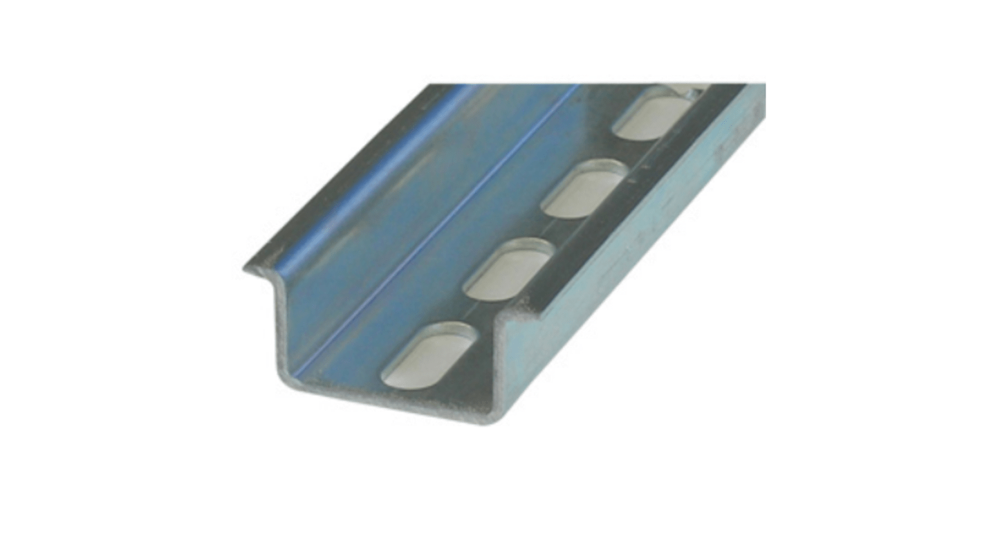 RS PRO Zinc Plated Steel Slotted DIN Rail, Terminal Block Compatible
