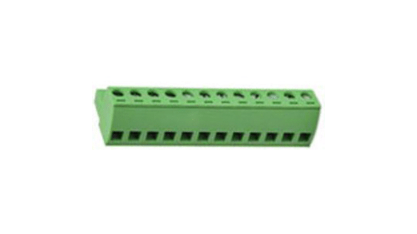 RS PRO 5.08mm Pitch 12 Way Pluggable Terminal Block, Plug, PCB, Cage