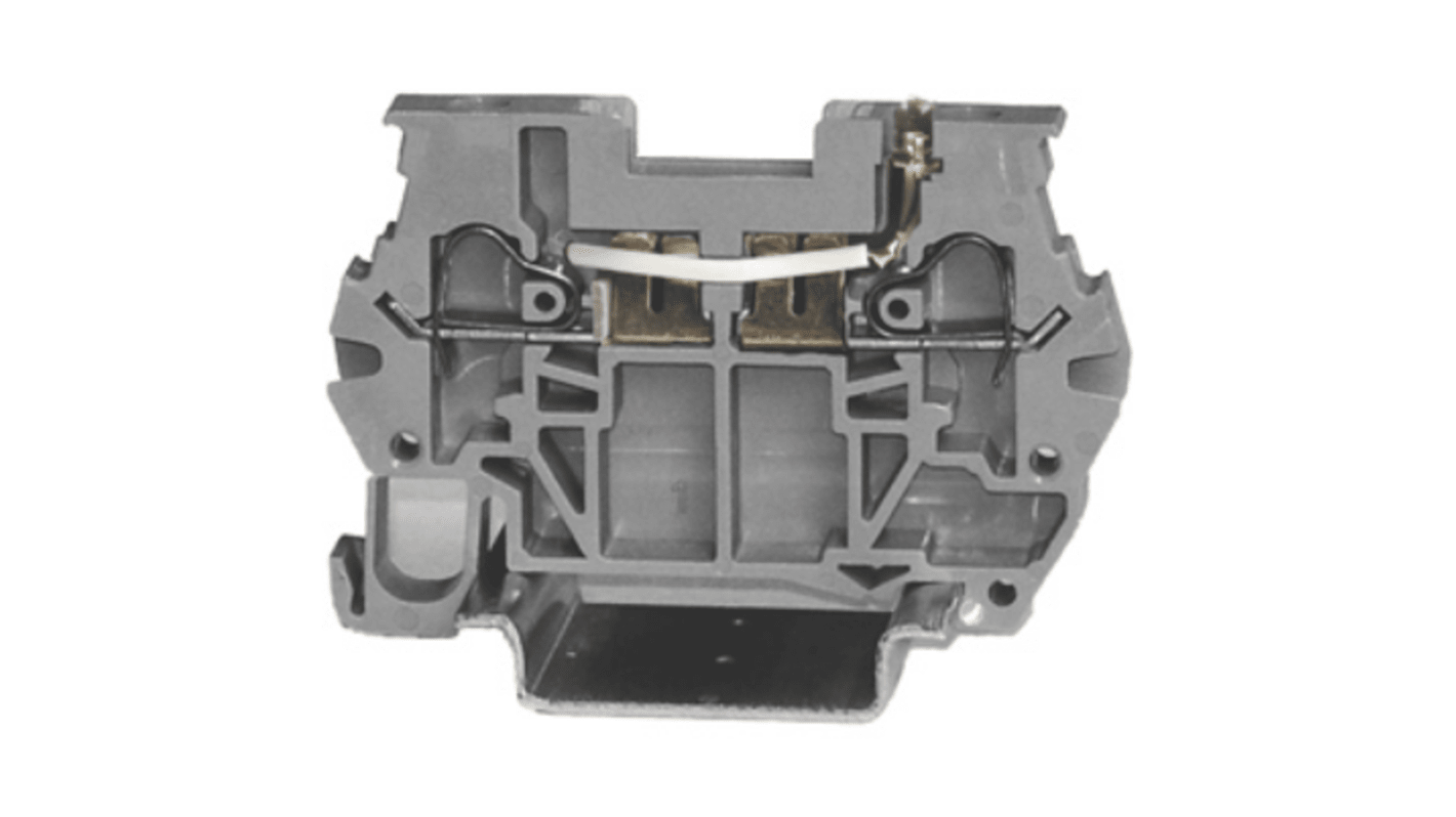 RS PRO Grey Component Terminal Block, 4mm², 1-Level, Spring Termination