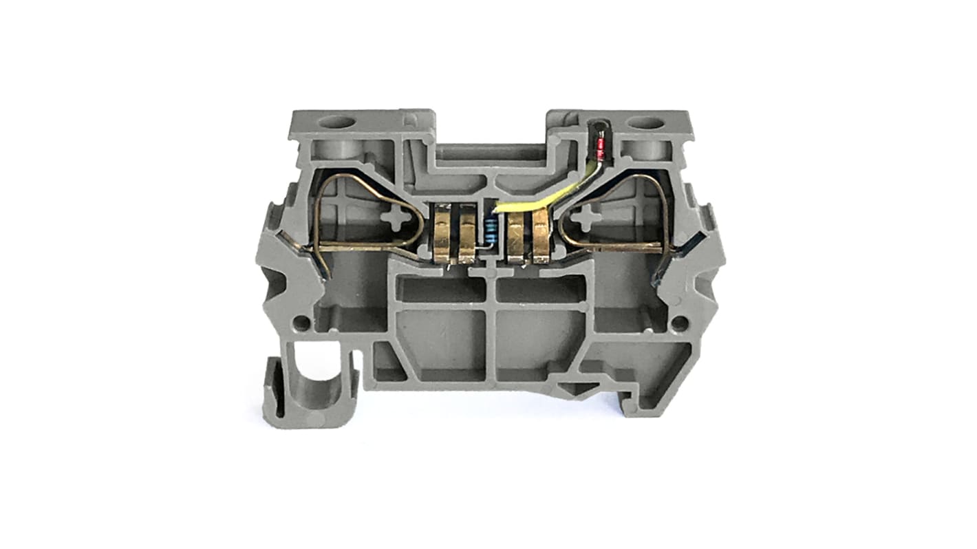 Module pour composant RS PRO, 6mm², Cage à ressort, Gris