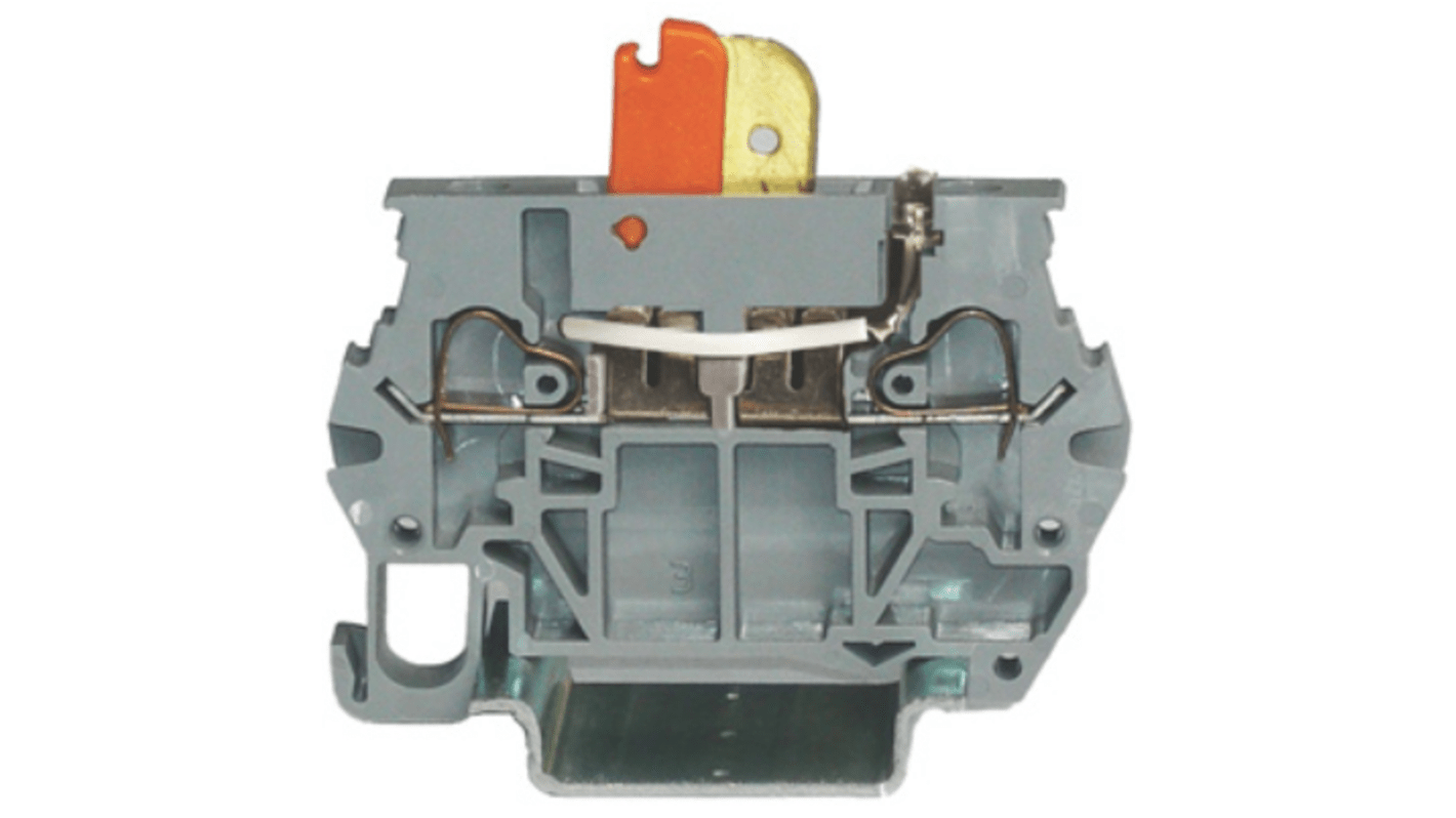 RS PRO Grey Disconnect Terminal Block, 4mm², 1-Level, Spring ...