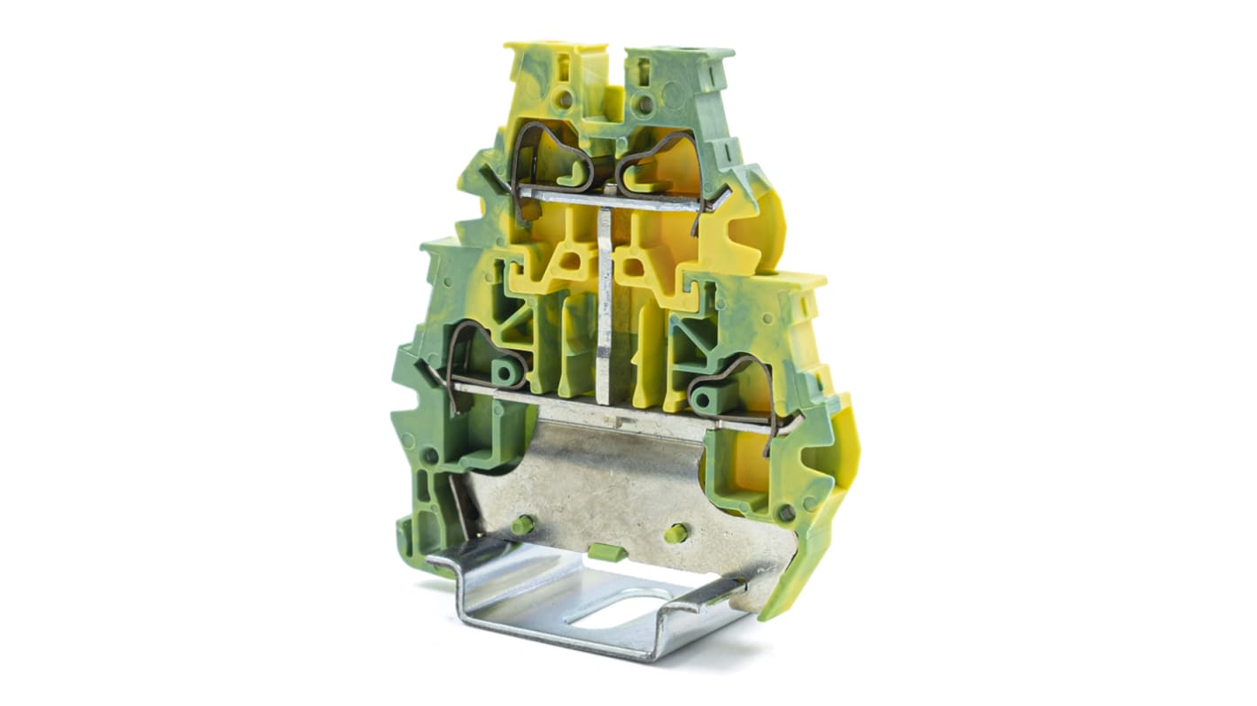 RS PRO 1Way DIN Rail Earth Terminal Block, 4mm², 24 → 10 AWG Wire
