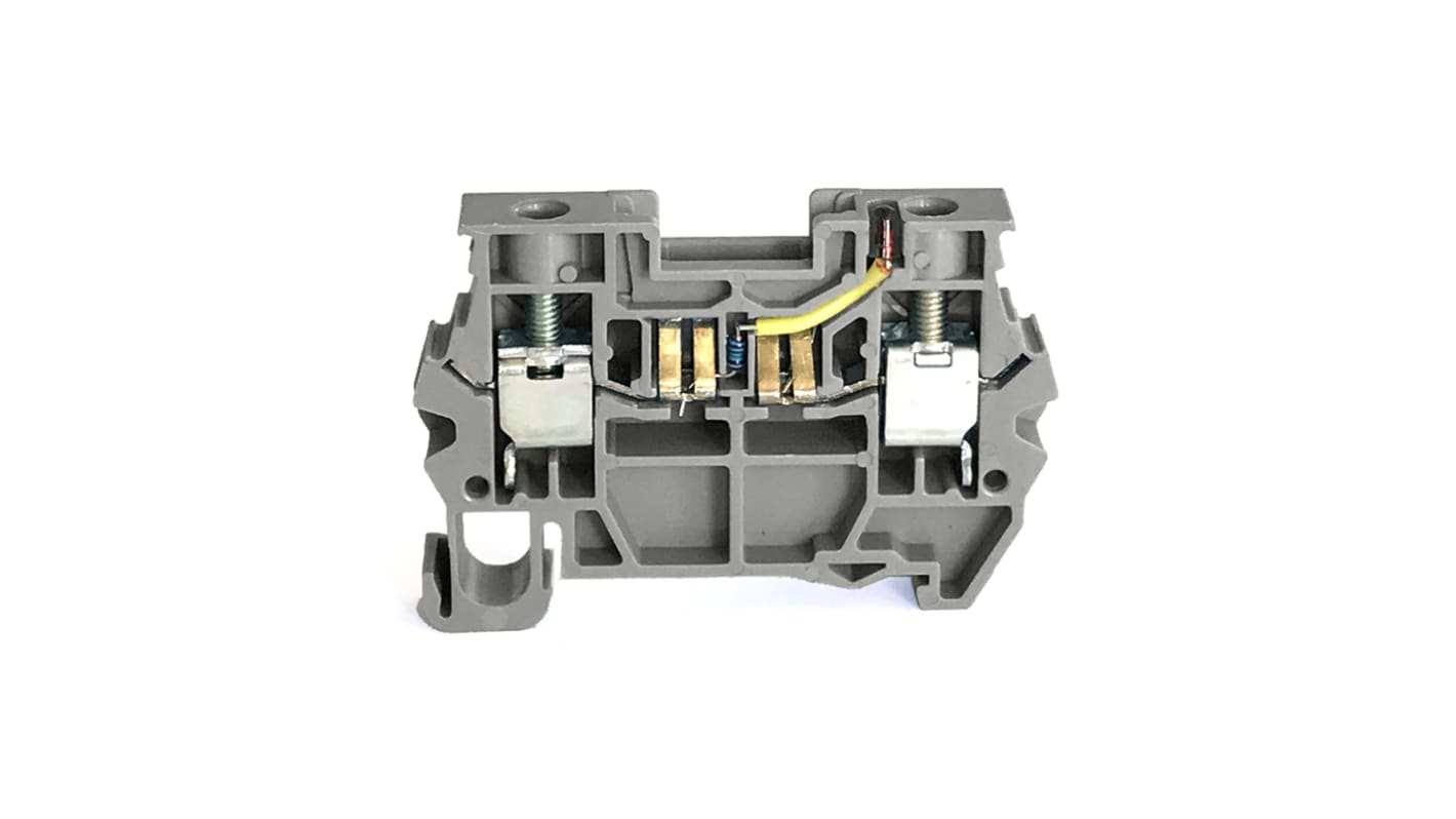 RS PRO Reihenklemme Grau, 6mm², 300 V / 35A, Klemmanschluss