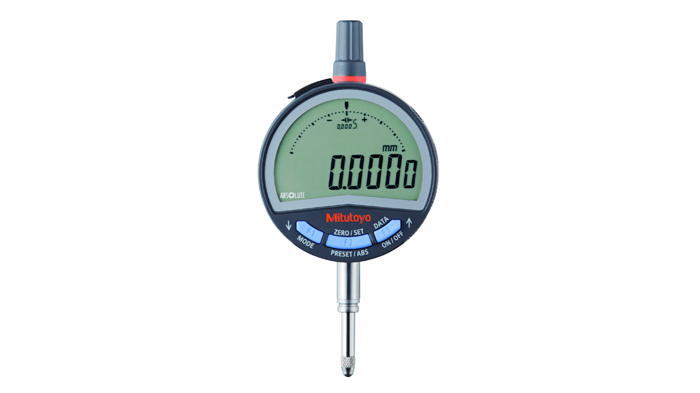 Indicatore digitale a rotella Mitutoyo, 12.7mm max, precisione H MPE (isteresi) 0,002 mm, risoluz. 0,0005 mm/0,001