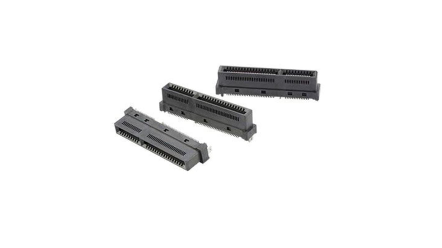 Amphenol Communications Solutions Vertical Edge Connector, 56-Contacts, 0.6mm Pitch, 2-Row