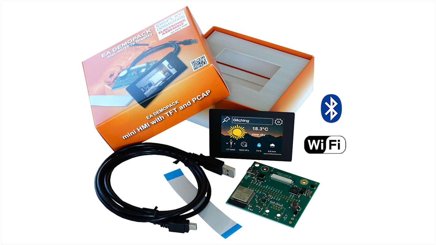 ディスプレイ インターフェースキット Display Visions I2C, RS232, SPI, USB Plus WIFI / Bluetooth Support, ESP32 build-in and 5∼28V