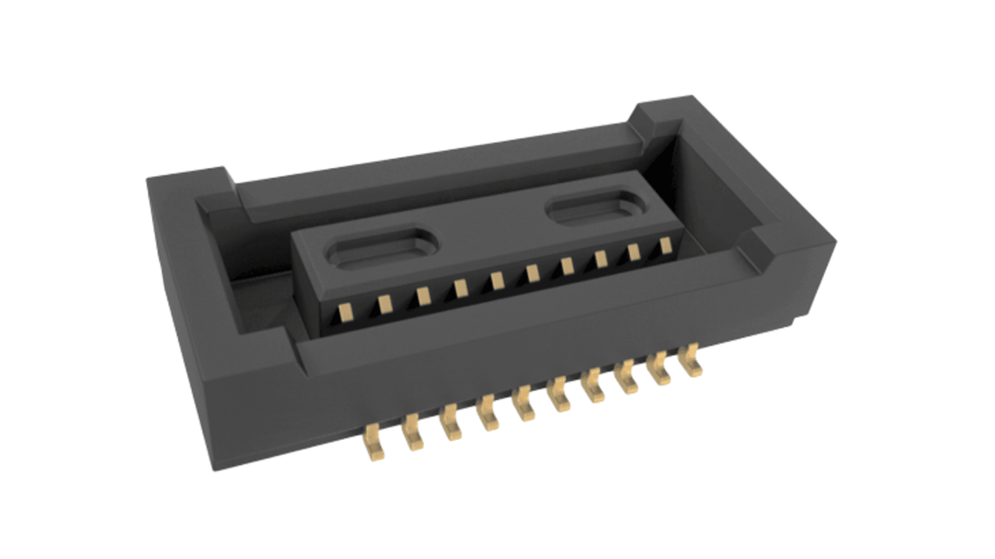 Amphenol Communications Solutions BergStak Series PCB Mount PCB Connector, 20-Contact, 2-Row, 0.4mm Pitch, Pin