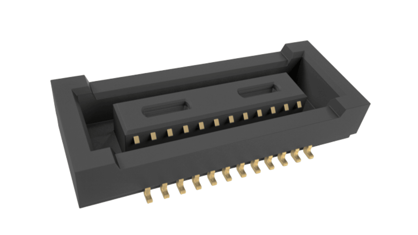 Conector de PCB Amphenol Communications Solutions serie BergStak 10164227, de 24 vías en 2 filas, paso 0.4mm, 300mA,