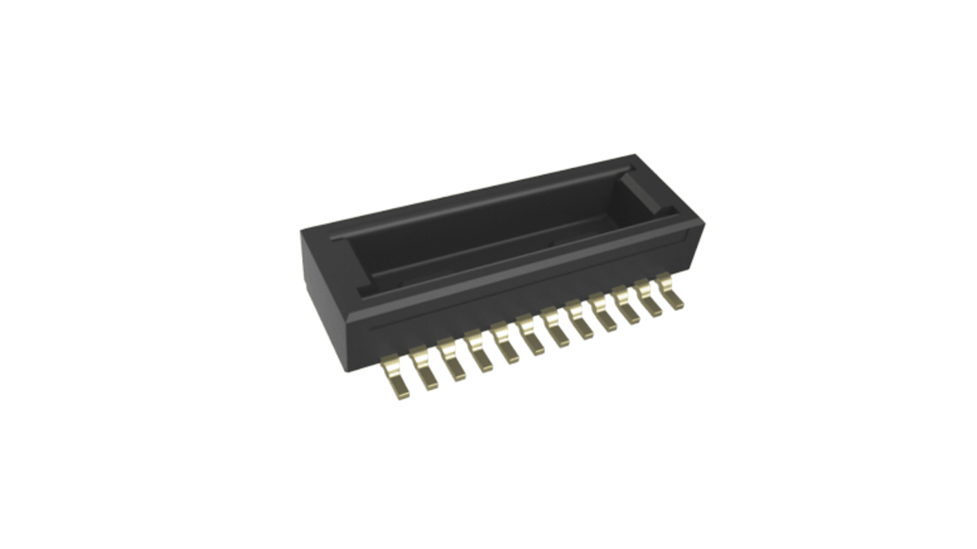 Morsetto passaparete Amphenol Communications Solutions, 20 vie, 2 file, passo 0.4mm, Montaggio PCB