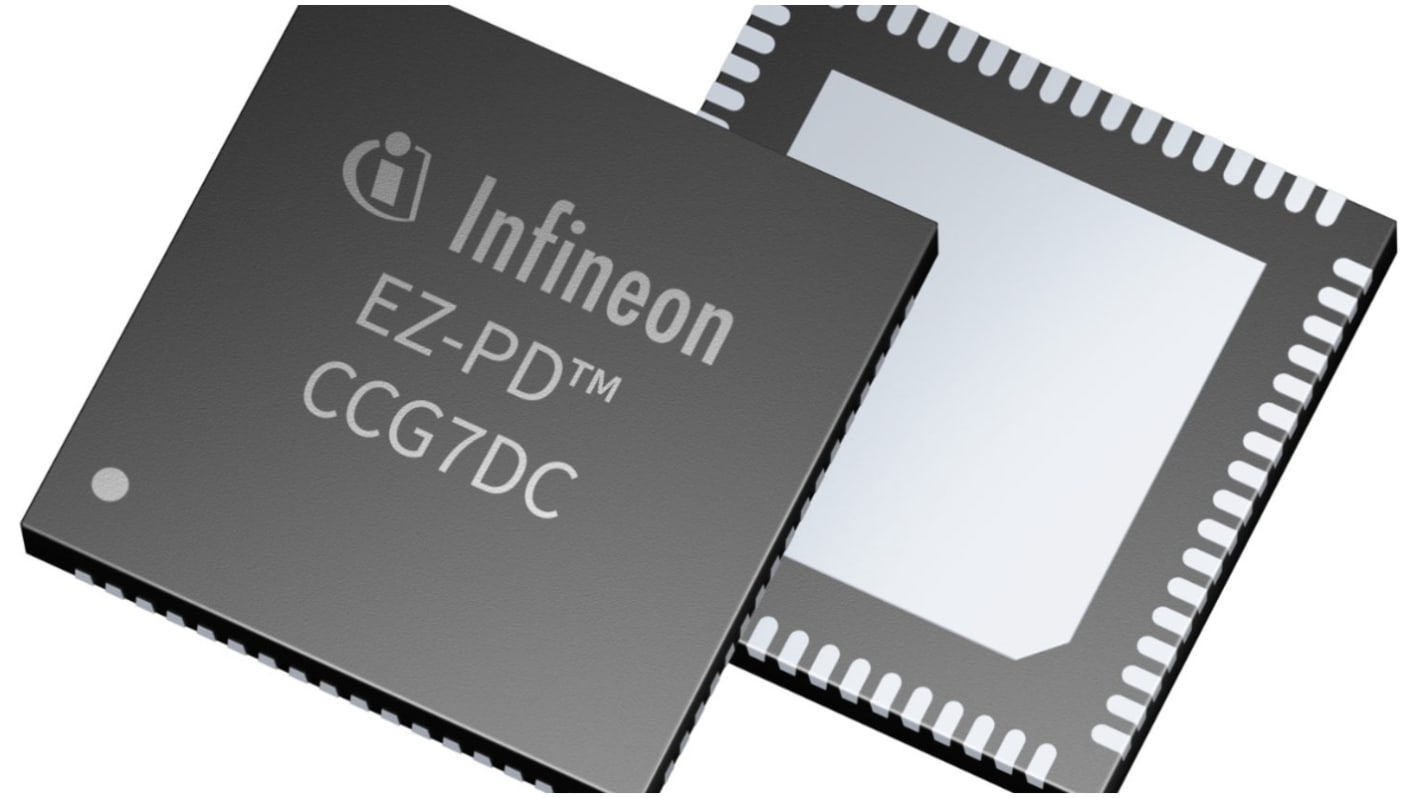 Infineon CYPD7271-68LQXQ, USB Controller, 4-Channel, 1Mbps, USB 2.0, 4 → 24 V, 32-Pin QFN