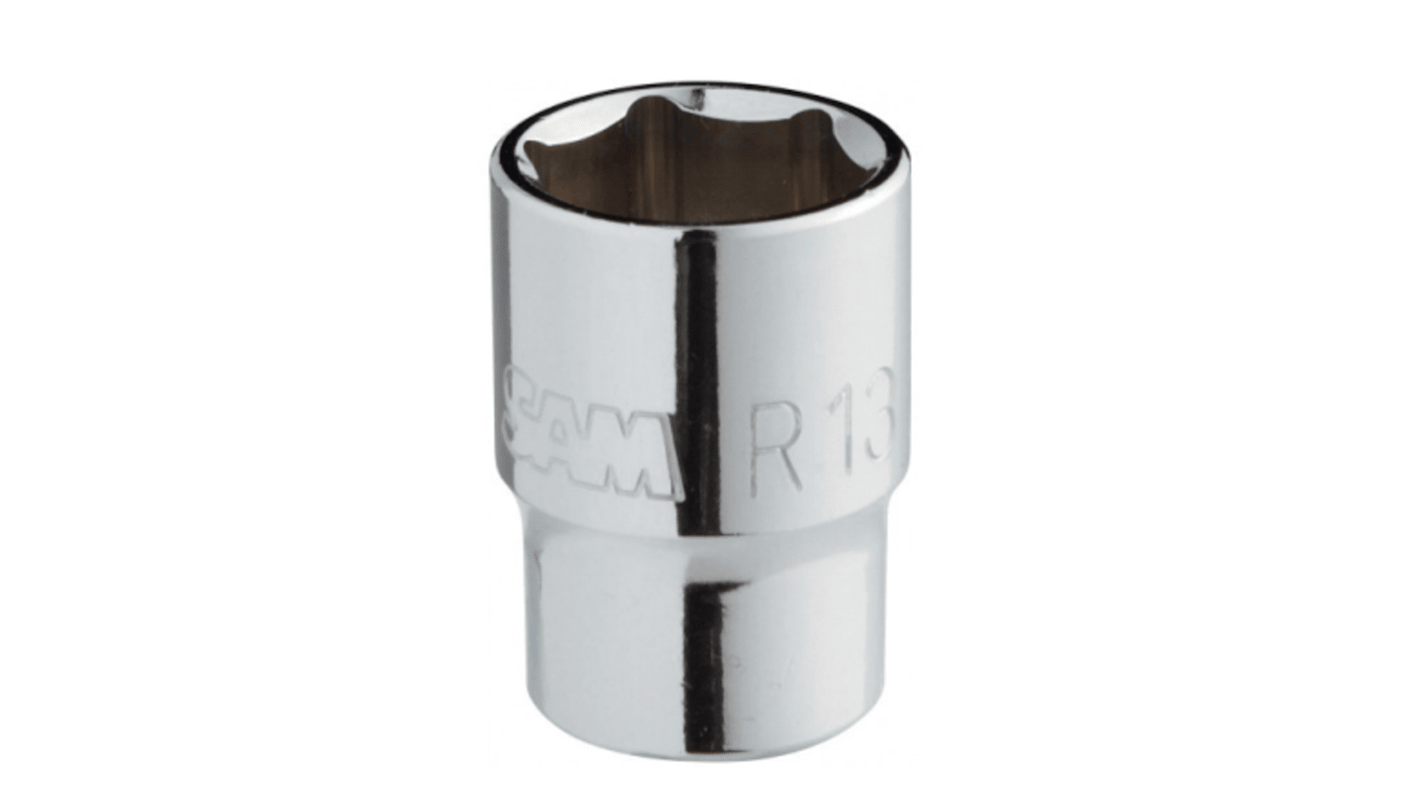 SAM 1/4 in Drive 6mm Standard Socket, 6 point, 25 mm Overall Length