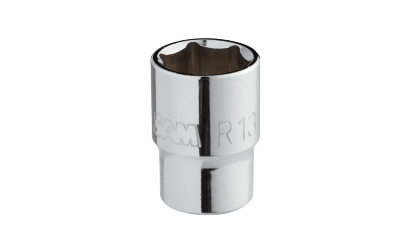 SAM 1/4 in Drive 8mm Standard Socket, 6 point, 25 mm Overall Length