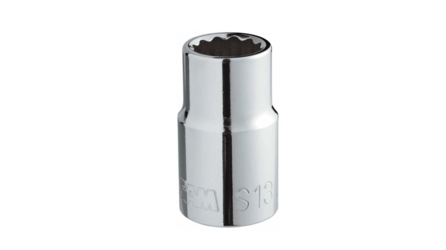 SAM 1/2 in Drive 11mm Standard Socket, 12 point, 38 mm Overall Length