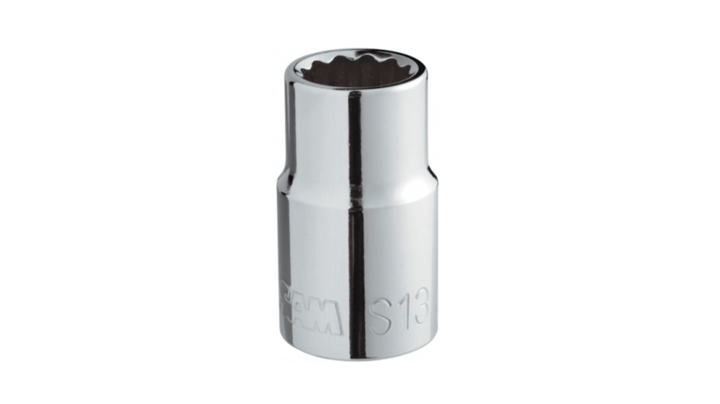 S8 SAM 1/2 in Drive 8mm Standard Socket, 12 point, 38 mm Overall