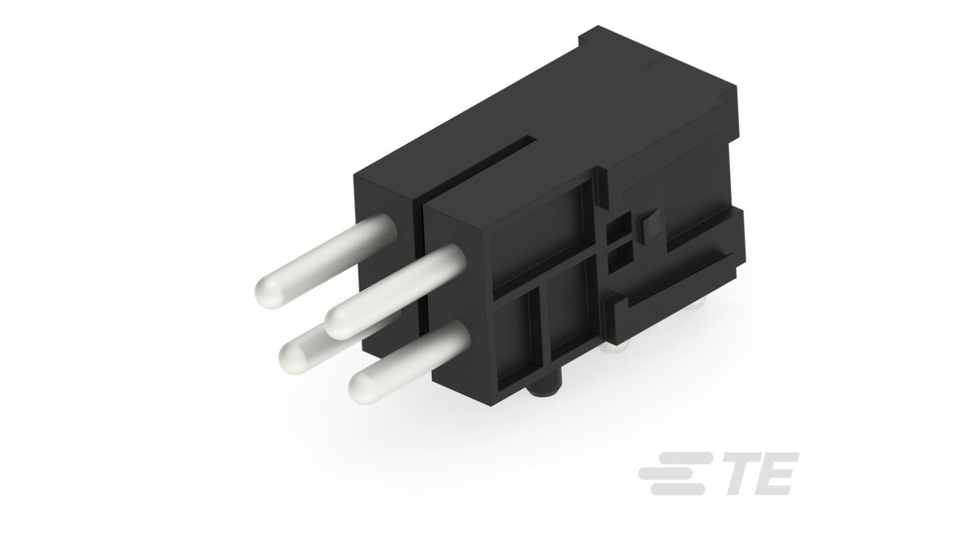 Conector de alimentación Backplane TE Connectivity, Serie ICCON, paso 6.6mm, 4 vías, 2 filas, Ángulo de 90° , PIN, PCB,