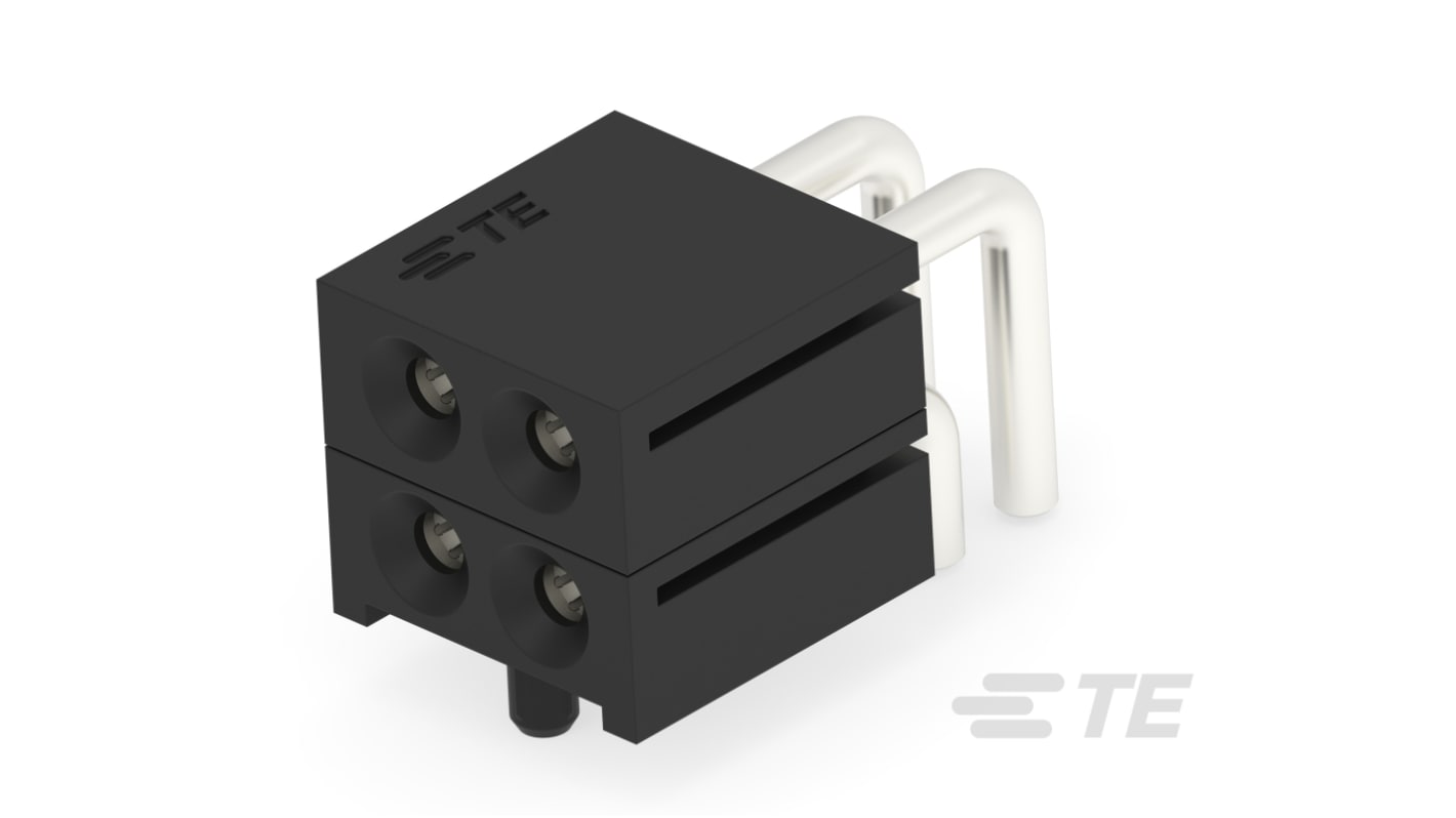 Conector de alimentación Backplane TE Connectivity, Serie ICCON, paso 6.6mm, 4 vías, 2 filas, Ángulo de 90° , Conector