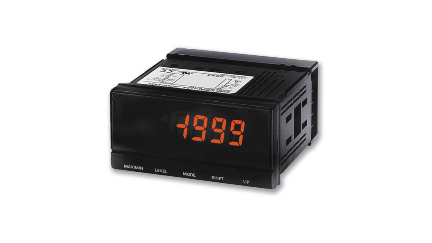 Omron LED Process Meter for 0 → 5 V, 0 → 20 mA, 1 → 5 V, 4 → 20 mA, -5 → 5 V, -10