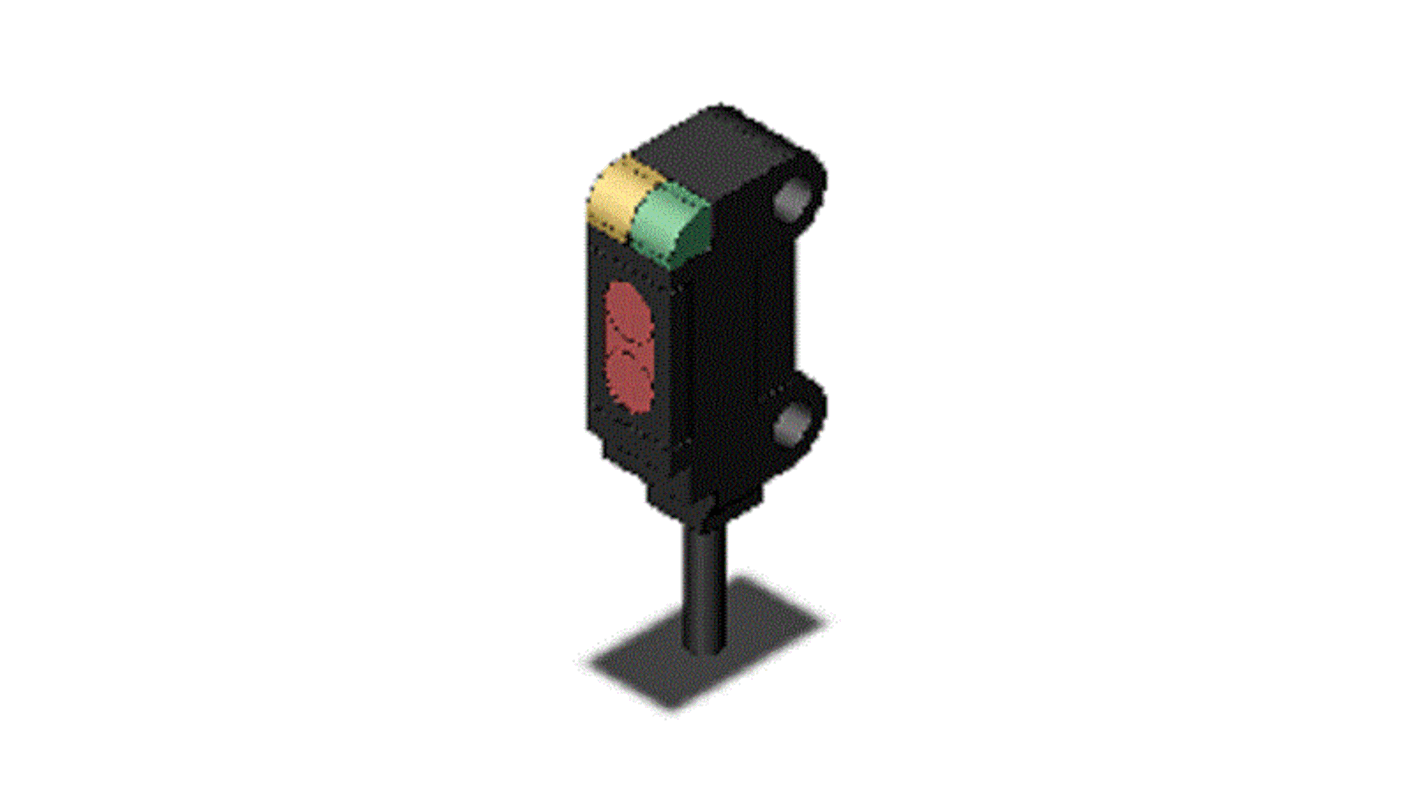 Omron Kubisch Optischer Sensor, Begrenzt Reflektierend, Bereich 15 mm, PNP Ausgang, Anschlusskabel, Hellschaltend