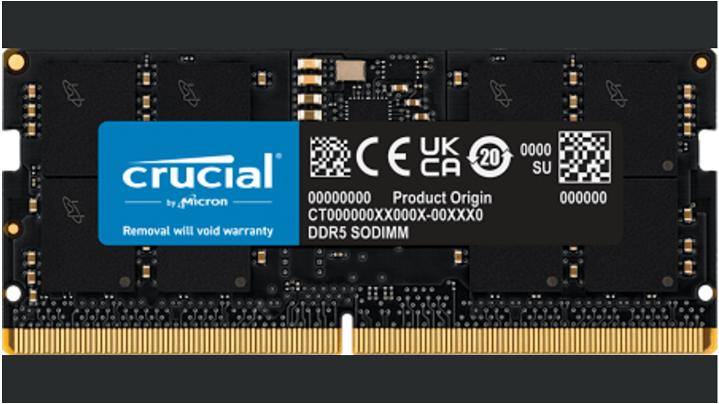 Crucial Arbeitsspeicher für Desktop, 16 GB, 5200Mbit/s DDR5,  industrietauglich UDIMM