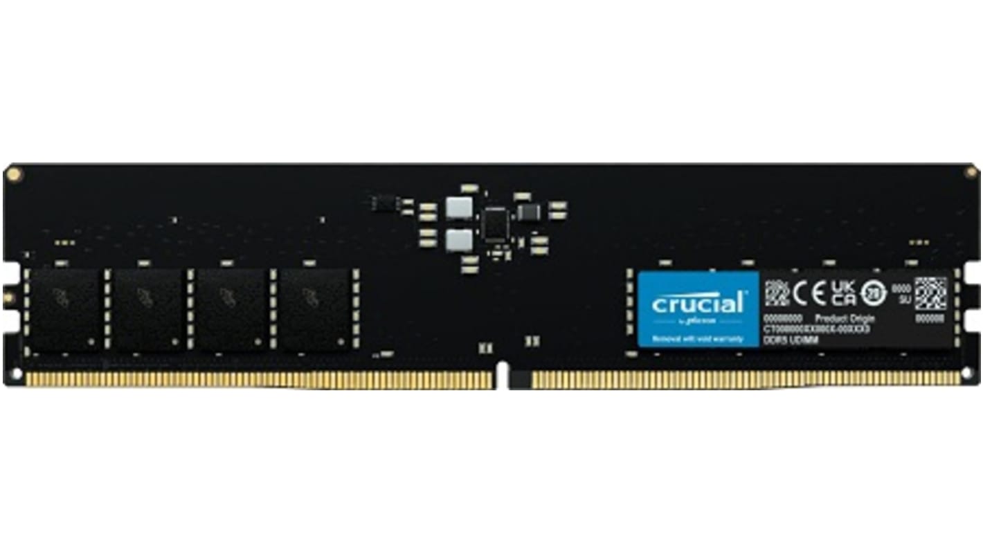 Crucial Arbeitsspeicher für Desktop, 16 GB, 5600Mbit/s DDR5,  industrietauglich UDIMM