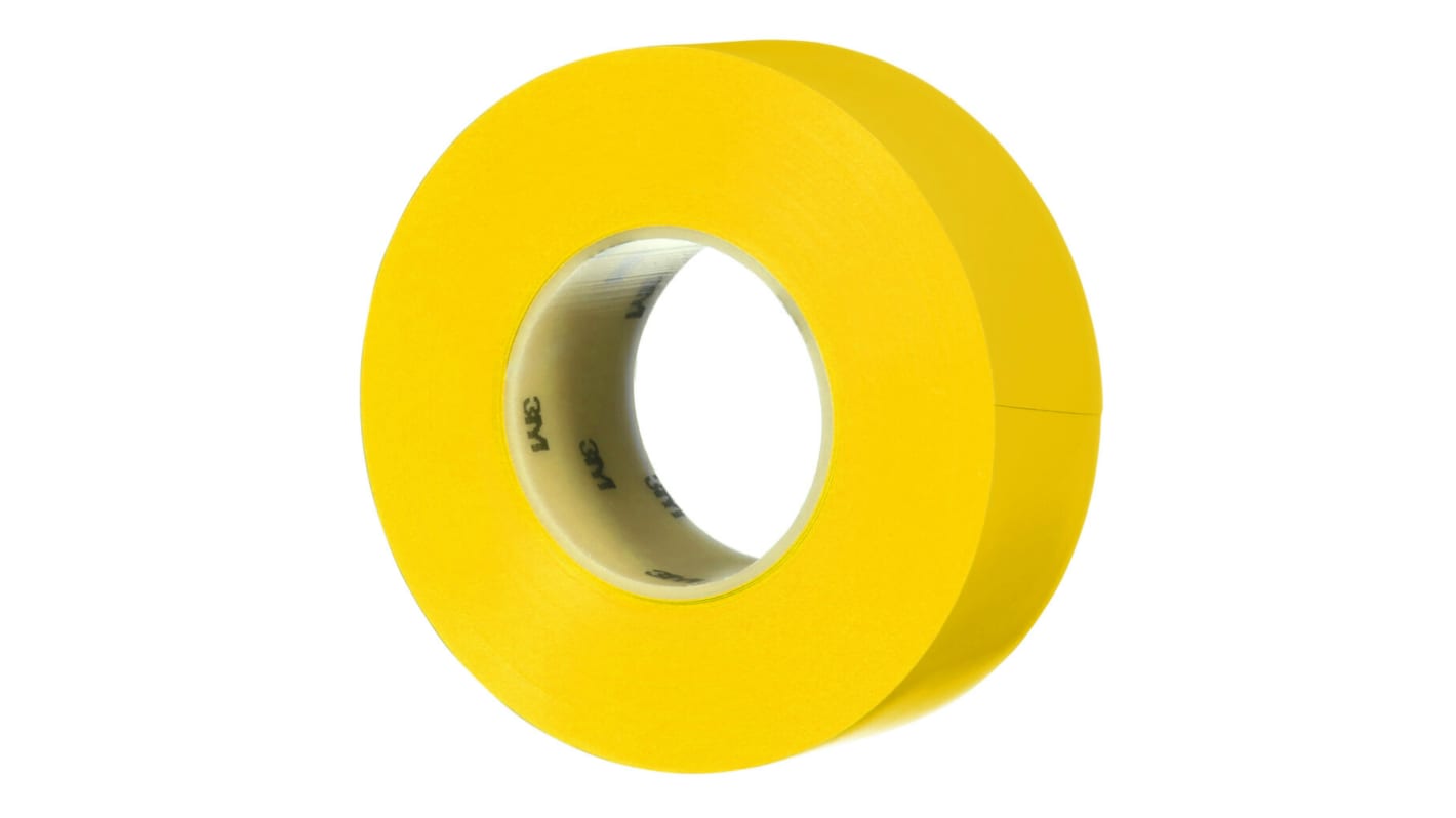 7100249185 3M 971 Yellow Vinyl 32.9m Floor Tape, 0.43mm Thickness RS
