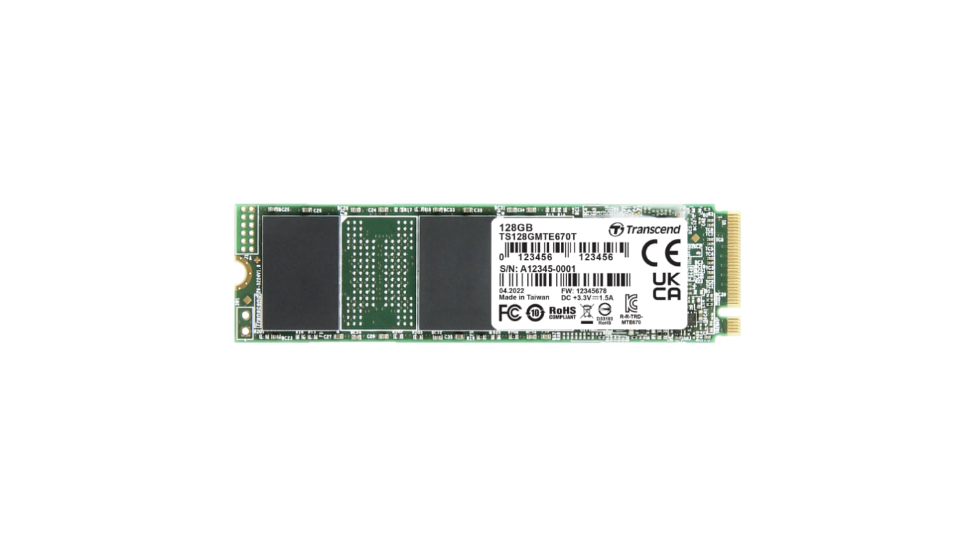 Transcend MTE670T M.2 2280 128 GB Internal SSD Hard Drive