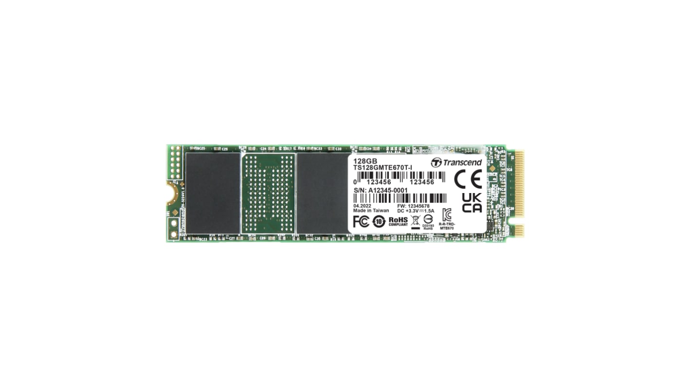 Disque SSD 128 Go M.2 2280 NVMe PCIe Gen 3 x 4 MTE670T-I