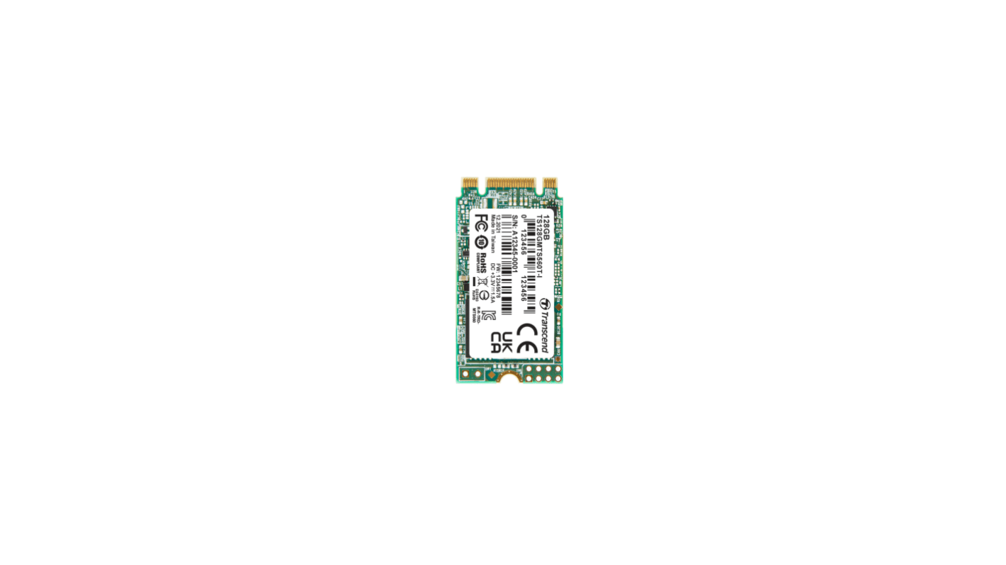 Transcend MTS560T-I, M.2 2242 Intern HDD-Festplatte SATA III Industrieausführung, 3D TLC, 128 GB, SSD