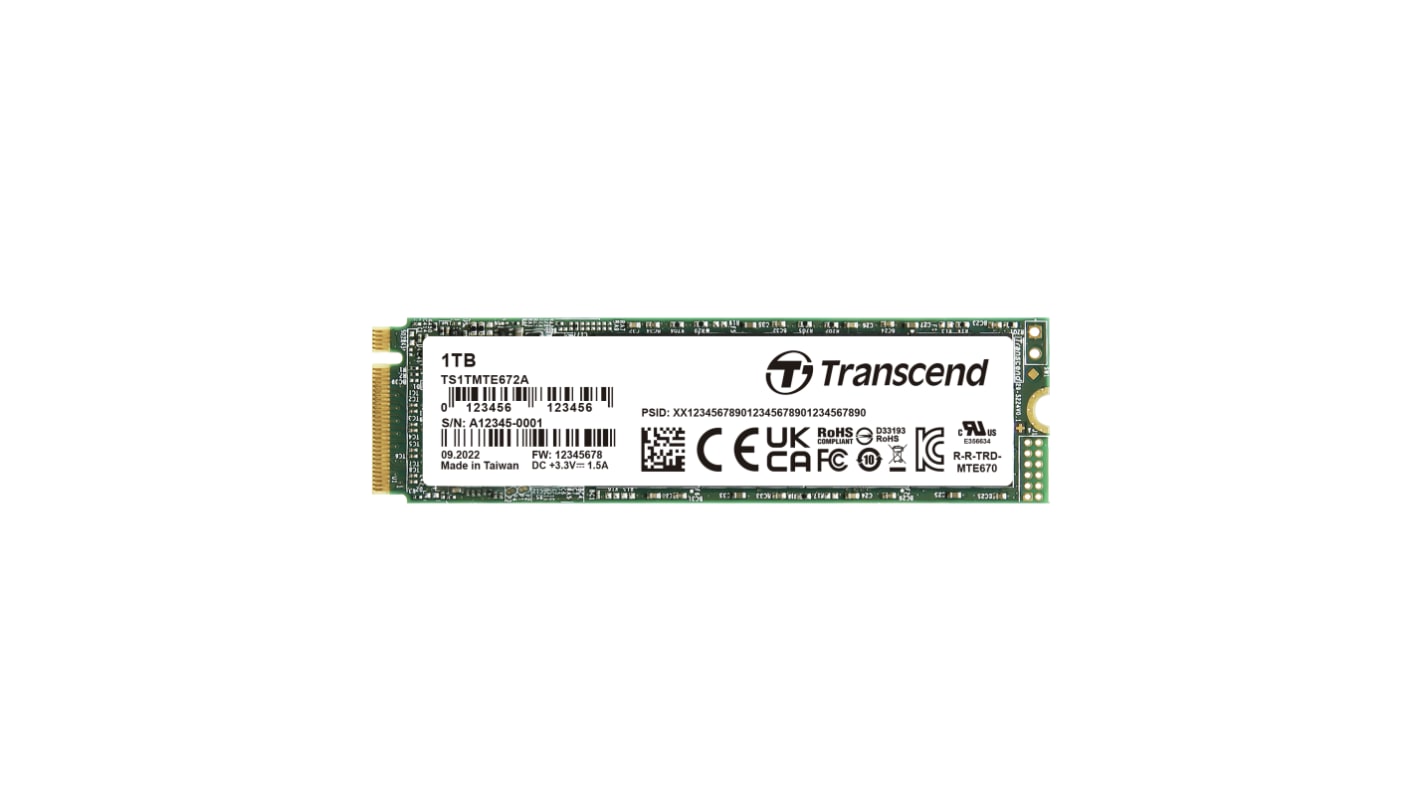 Transcend Belső SSD merevlemez 1 TB NVMe PCIe Gen 3 x 4 Igen 3D TLC
