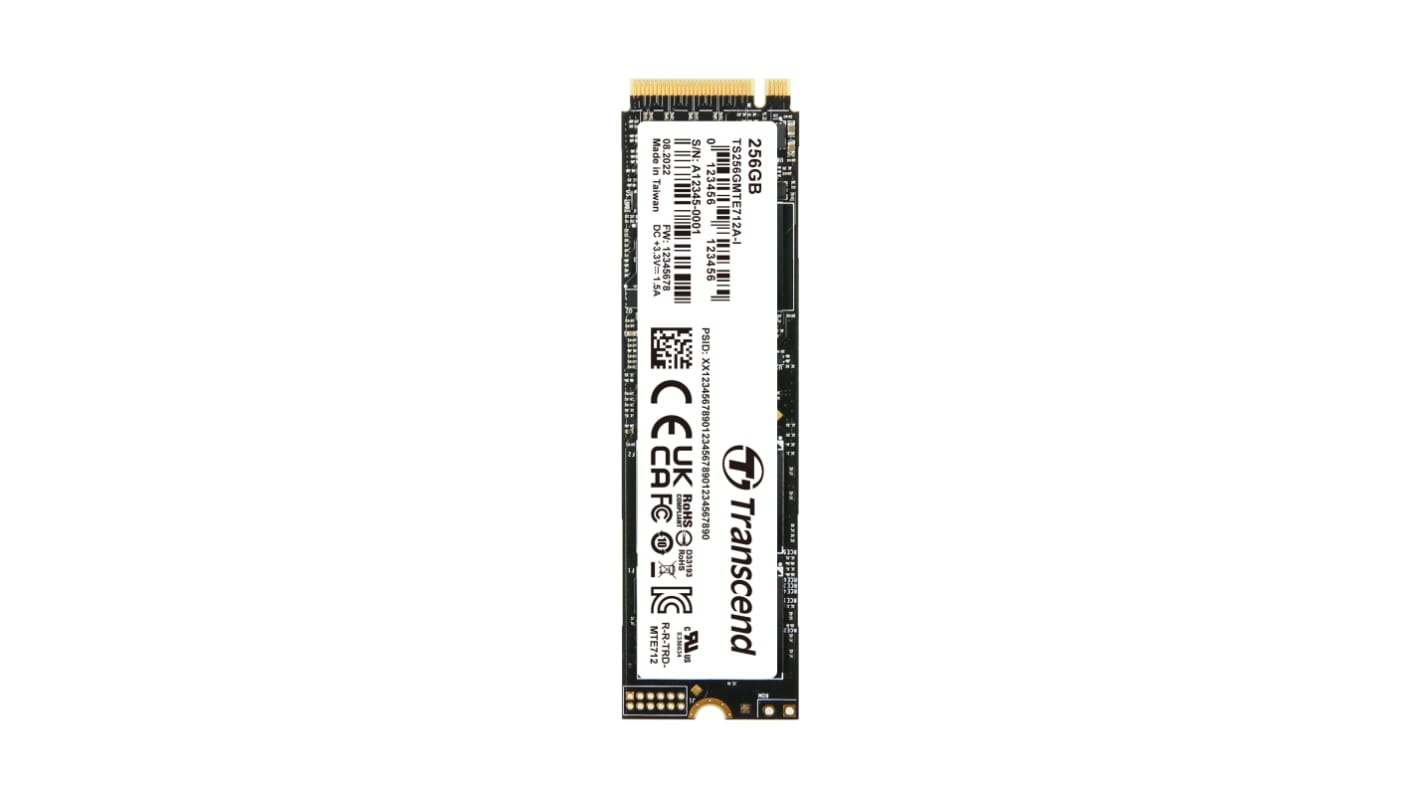 Transcend MTE712A-I M.2 2280 256 GB Internal SSD Hard Drive