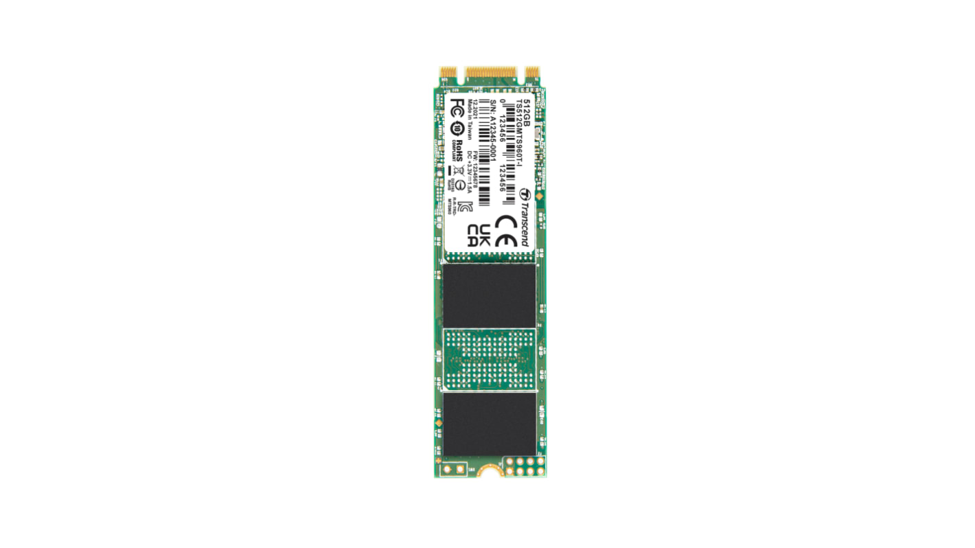 Disco duro SDD interno M.2 2280 Transcend de 512 GB, SATA III, 3D TLC, para aplicaciones industriales