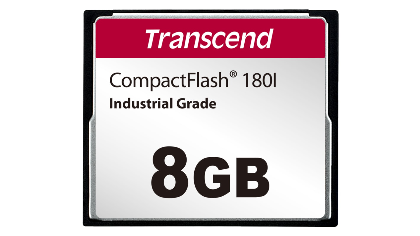 Transcend CF180I Speicherkarte, 8 GB Industrieausführung, CompactFlash, SLC