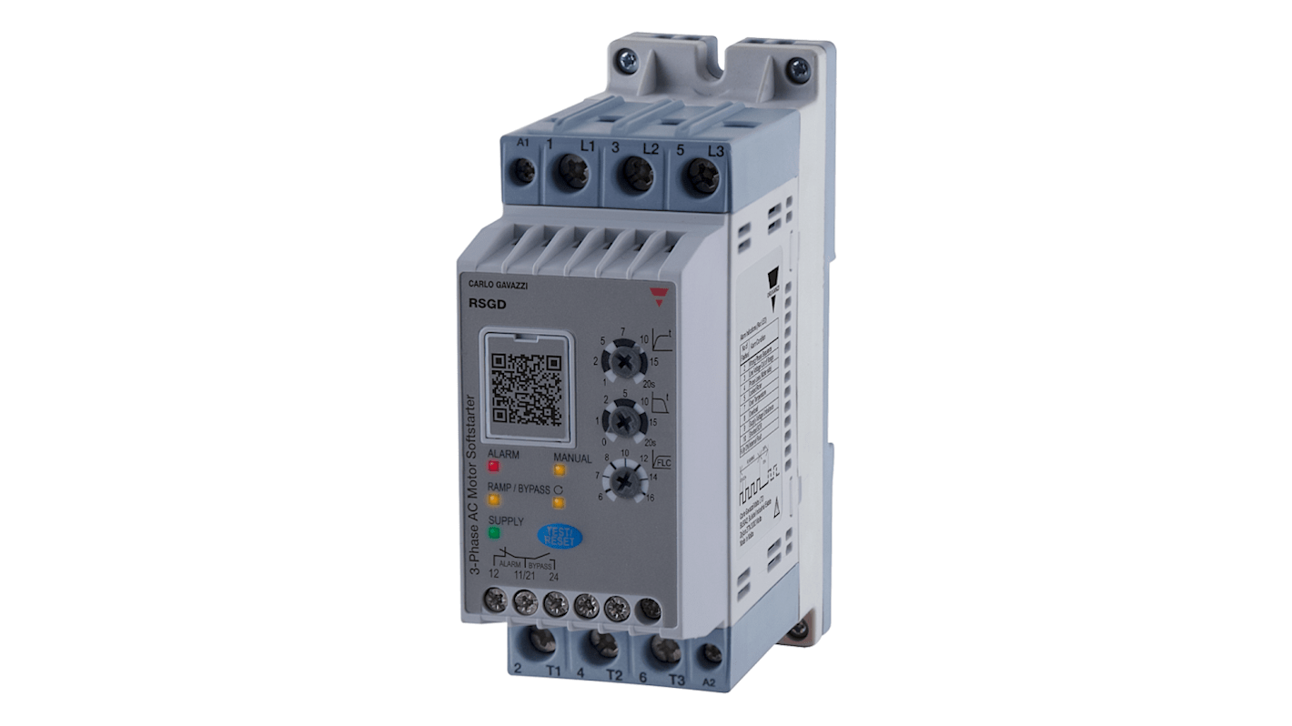 Avviatore soft-start Carlo Gavazzi, 3 fasi, 16 Amp, 400 V, IP20