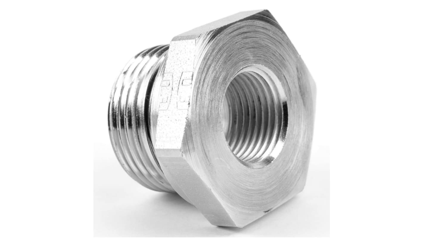 Parker Hydraulic Straight Threaded Reducer G 1/2 Male to G 3/8 Female, RI1/2EDX3/8CF