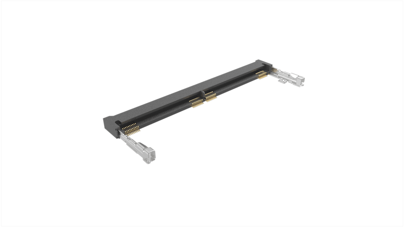 Amphenol Communications Solutions 0.5mm Pitch 262 Way, Right Angle SMT Mount DDR5 DIMM Socket ,250 V ac ,500mA