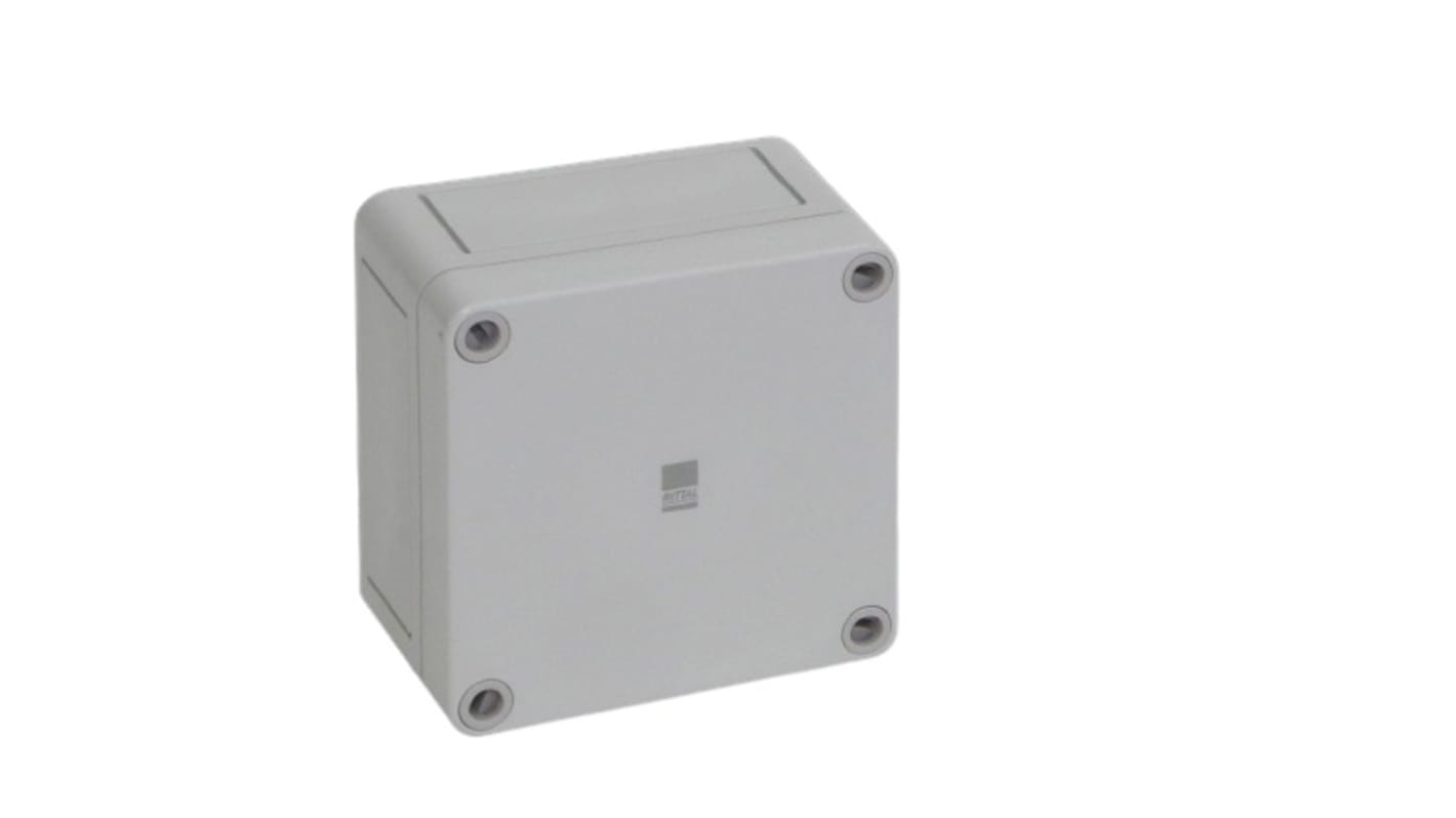 Rittal PK Series Grey Polycarbonate General Purpose Enclosure, IP66, IK08, Flanged, Grey Lid, 94 x 94 x 57mm