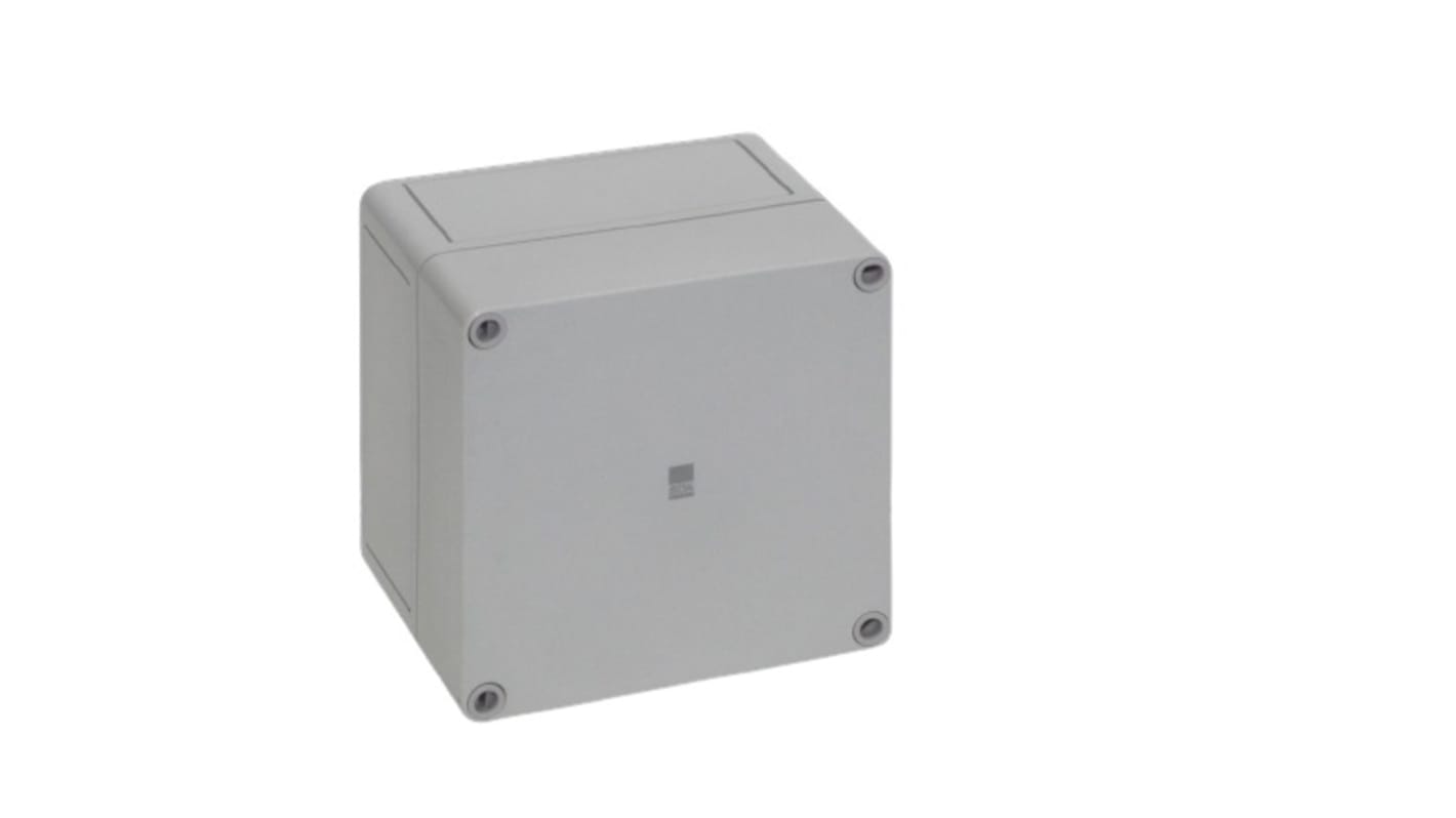 Rittal PK Series Grey Polycarbonate General Purpose Enclosure, IP66, IK08, Flanged, Grey Lid, 130 x 130 x 99mm