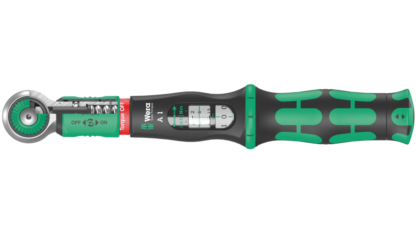 Wera Safe-Torque A 1 Click Torque Wrench, 2 → 12Nm, 1/4 in Drive, Square Drive